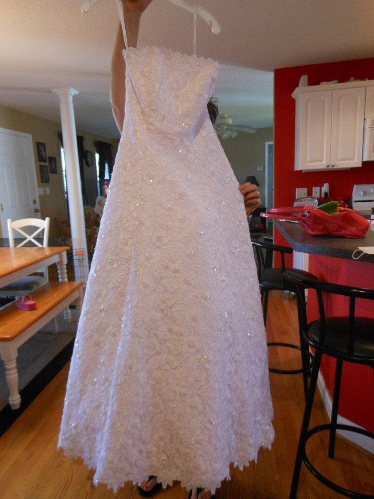 beaded floral lace wedding dress